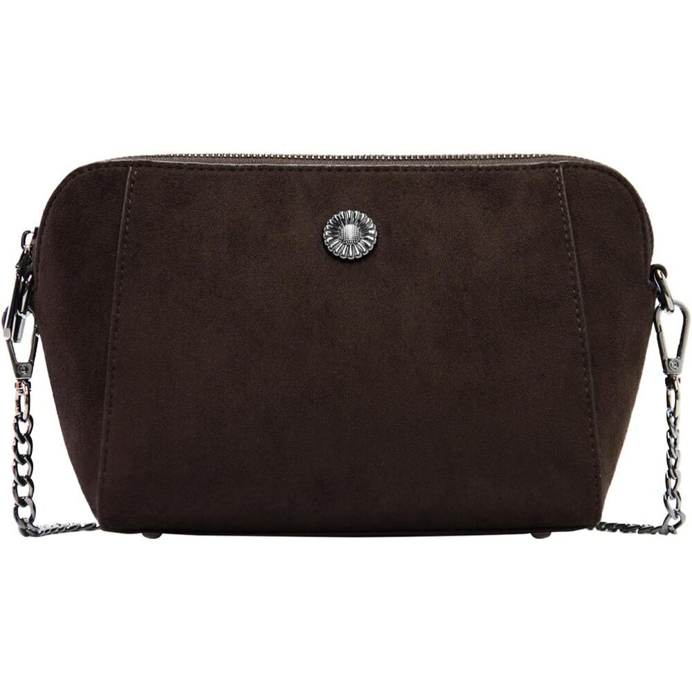Suede Crossbody Bag Vegan Faux Leather Medium Shoulder Purse Organizer